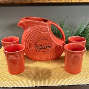 Fiesta Fiestaware - 60th Anniversary Pitcher + Tumbler (4) Set - Persimmon